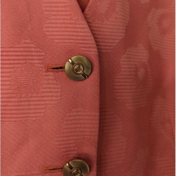 Louis Feraud orange textured blazer jacket - Picture 3 of 9